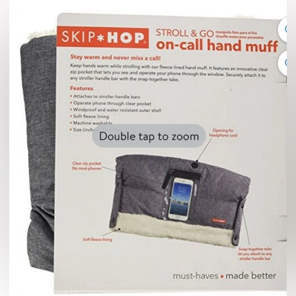 Skip * Hop Stroll & Go 3 season on call hand muff heather grey 5 star - Picture 9 of 11